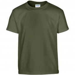 Military Green Gildan 100% Cotton 5.3 oz. Promotional T-Shirt - Youth - Col