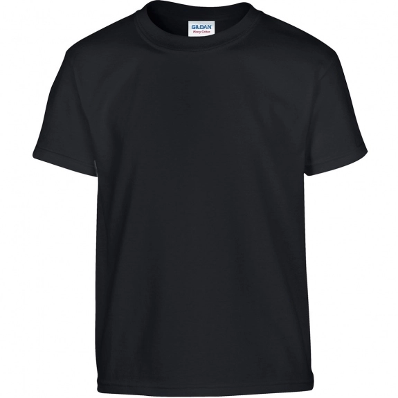 Black Gildan 100% Cotton 5.3 oz. Promotional T-Shirt - Youth - Colors