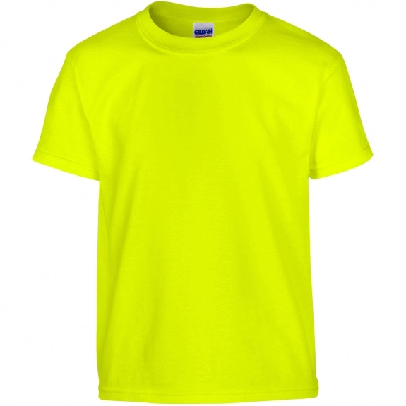 Safety green Gildan 100% Cotton 5.3 oz. Promotional T-Shirt - Youth - Color
