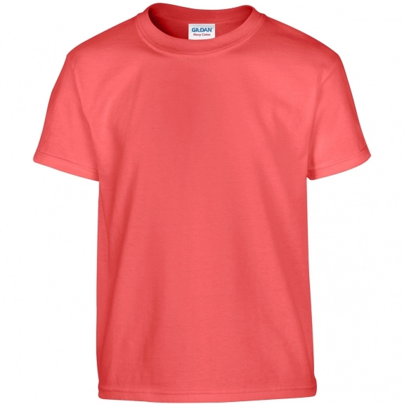 Coral Gildan 100% Cotton 5.3 oz. Promotional T-Shirt - Youth - Colors