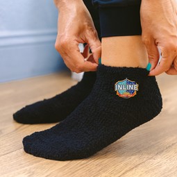Lifestyle - Promotional Fuzzy Socks w/ Woven Patch