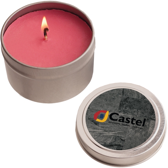 Red - All Natural Custom Logo Soy Candle Tin - 2 oz.