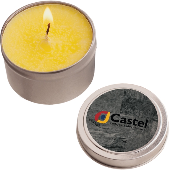 Yellow - All Natural Custom Logo Soy Candle Tin - 2 oz.