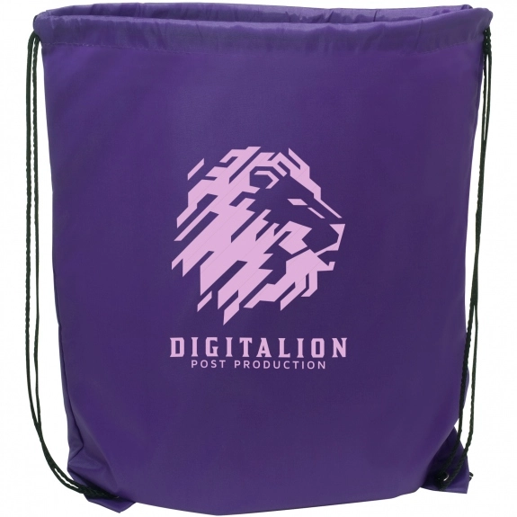 Purple Cinch Up Custom Drawstring Backpack