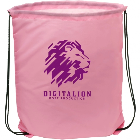 Pink Cinch Up Custom Drawstring Backpack