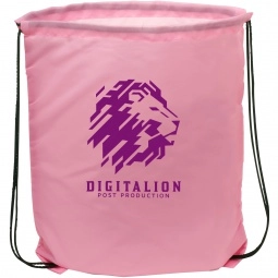 Pink Cinch Up Custom Drawstring Backpack