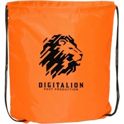 Orange Cinch Up Custom Drawstring Backpack