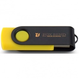 Yellow/Black Printed Swing Custom USB Flash Drives - 8GB