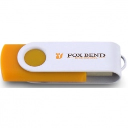Orange/White Printed Swing Custom USB Flash Drives - 8GB