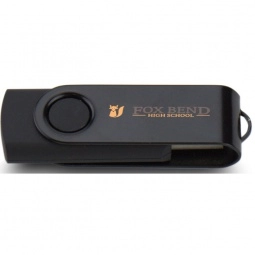 Black Printed Swing Custom USB Flash Drives - 8GB