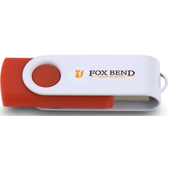 Red/White Printed Swing Custom USB Flash Drives - 8GB