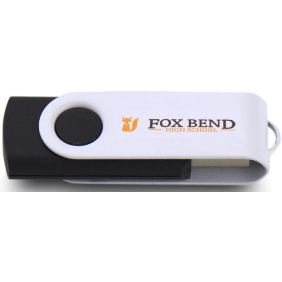 Black/White Printed Swing Custom USB Flash Drives - 8GB