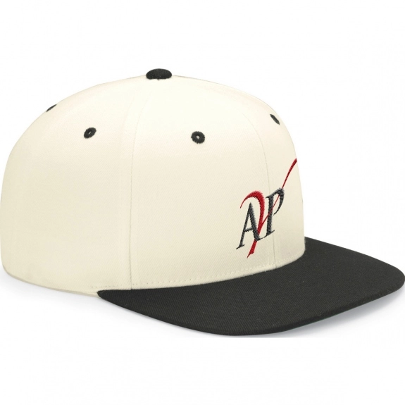 White Black Yupoong Flat Bill Snap Back Custom Caps