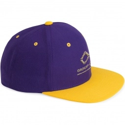 Purple/Gold Yupoong Flat Bill Snap Back Custom Caps