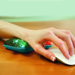 In Use - Smart Rest Microfiber Custom Wrist Support and Screen Cleaner