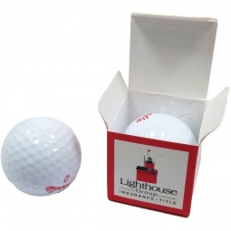White Full Color Golf Ball Box Custom Packaging - 1.7"w x 1.7"h x 1.7"d