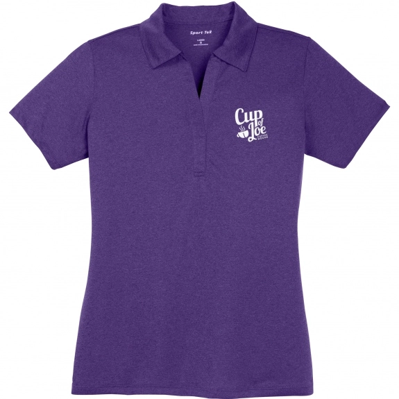 Varsity Purple Sport-Tek Heather Contender Custom Polo Shirt