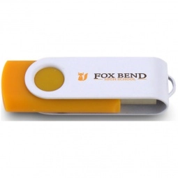 Orange/White Printed Swing Custom USB Flash Drives