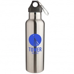 Triple Insulated Stainless Steel Custom Water Bottle w/ Carabiner - 26 oz.