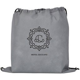 Gray - Evergreen Non-Woven Promotional Drawstring Bag