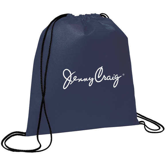 Navy Blue - Evergreen Non-Woven Promotional Drawstring Bag