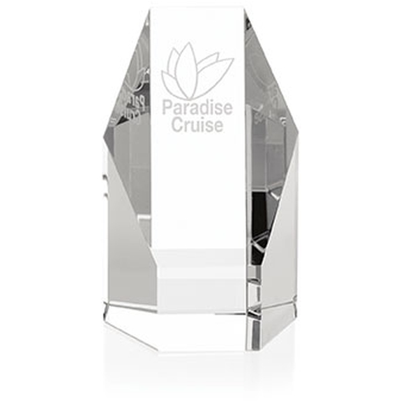 Clear Jaffa Hexagonal Crystal Tower Promotional Award