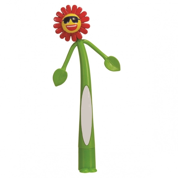 Red Characters Bend-A-Pen - Flower- Promotional Pen