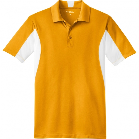 Gold/White Sport-Tek Micropique Sport-Wick Custom Polo Shirt - Men's
