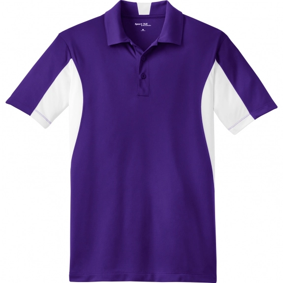 Purple/White Sport-Tek Micropique Sport-Wick Custom Polo Shirt - Men's