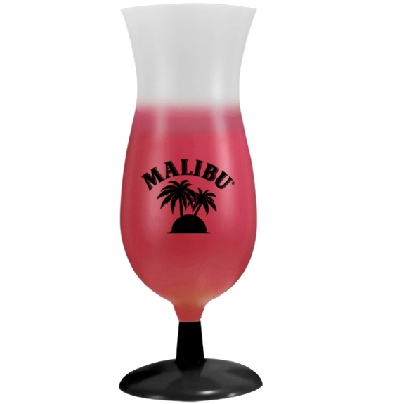 Frosted/Red Color Changing Custom Hurricane Glass