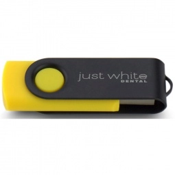 Yellow/Black Laser Engraved Swing Custom USB Flash Drives - 16GB