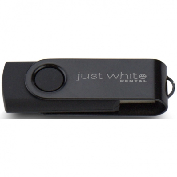 Black Laser Engraved Swing Custom USB Flash Drives - 16GB