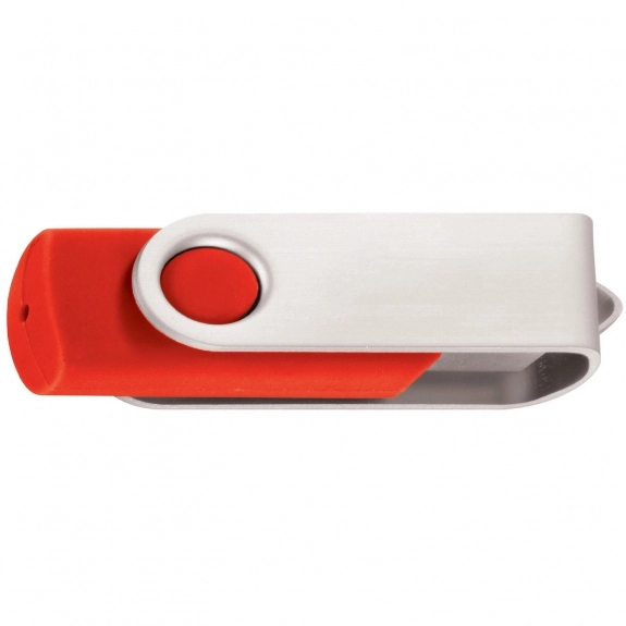 Red/Silver Laser Engraved Swing Custom USB Flash Drives - 4GB