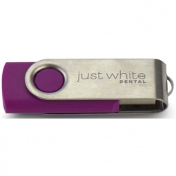 Purple/Silver Laser Engraved Swing Custom USB Flash Drives - 16GB
