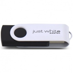 Black/White Laser Engraved Swing Custom USB Flash Drives - 16GB