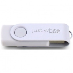 White Laser Engraved Swing Custom USB Flash Drives - 16GB