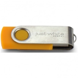 Orange/Silver Laser Engraved Swing Custom USB Flash Drives - 16GB