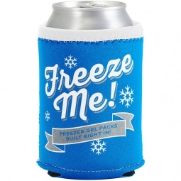 Electric Blue/White Freezable Custom Can Coolers