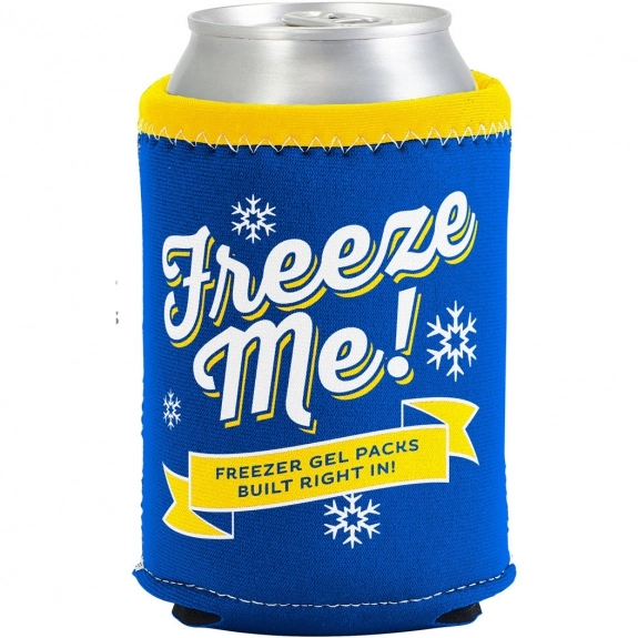 Royal Blue/Yellow Freezable Custom Can Coolers