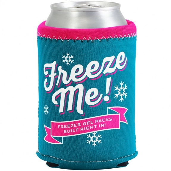 Aqua/Hot Pink Freezable Custom Can Coolers
