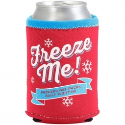 Red/Light Blue Freezable Custom Can Coolers