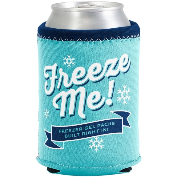 Mint/Navy Blue Freezable Custom Can Coolers