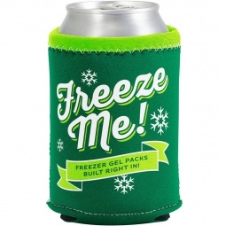 Emerald Green/Neon Green Freezable Custom Can Coolers