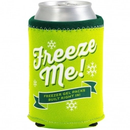 Fluorescent Green/Pine Green Freezable Custom Can Coolers