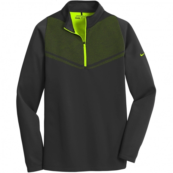 Black/Volt Nike Golf Therma-FIT Hypervis Quarter Zip Custom Jacket