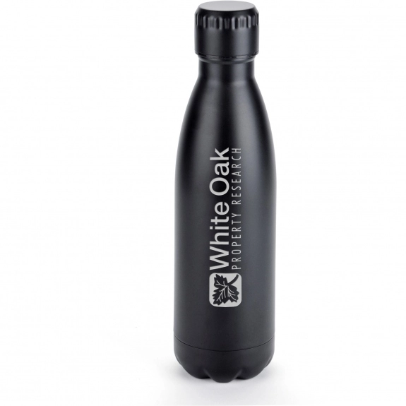 Black Laser Engraved Vacuum Insulated Dipped Custom Water Bottle - 17 oz.