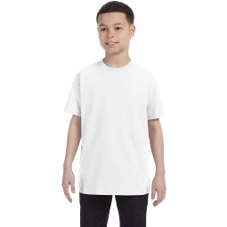 Front Gildan 100% Cotton 5.3 oz. Promotional T-Shirt - Youth - White