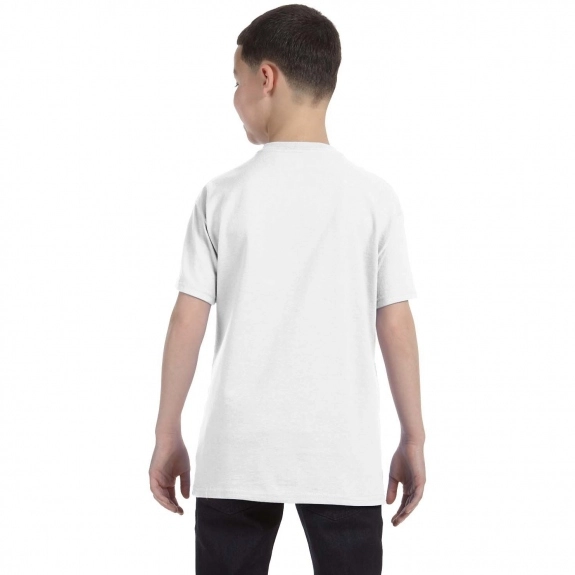 Back Gildan 100% Cotton 5.3 oz. Promotional T-Shirt - Youth - White