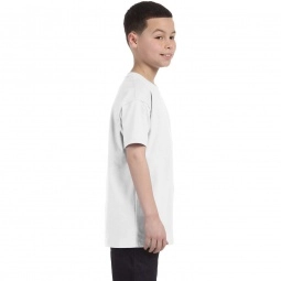 Side Gildan 100% Cotton 5.3 oz. Promotional T-Shirt - Youth - White