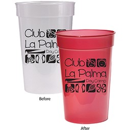 Frosted / Red Sun Fun Color Changing Promotional Stadium Cup - 17 oz.
